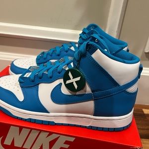 Authentic Laser blue Nike dunk hi retro